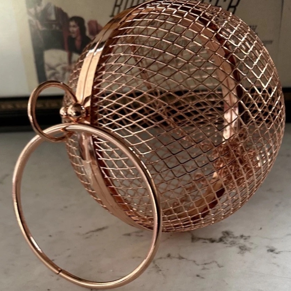 Elegant Gold Mesh Wristlet Clutch